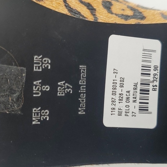 Jorge Alex Brazil Leopard Hair Print Block Heel Mules Size 8 - Picture 7 of 14